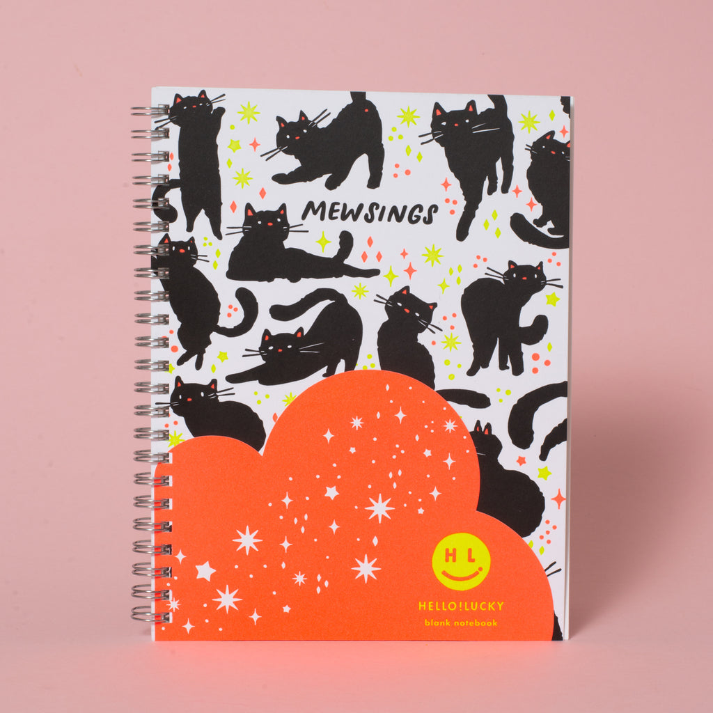 6 x 8" Spiral Blank Notebook - Cat Mewsings
