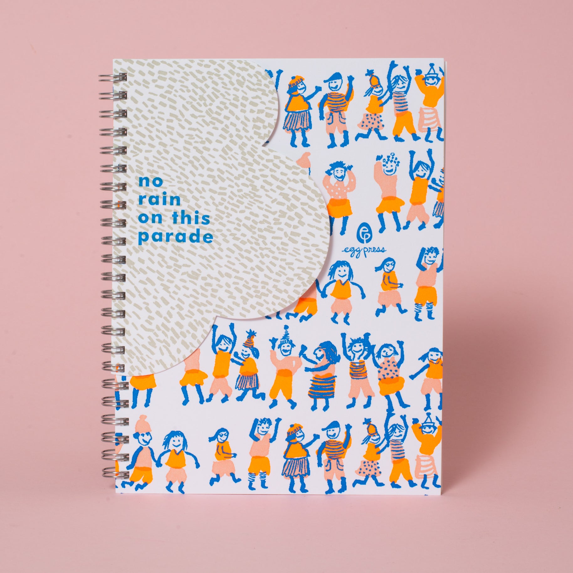 6 x 8" Spiral Blank Notebook - Rainy Day Parade