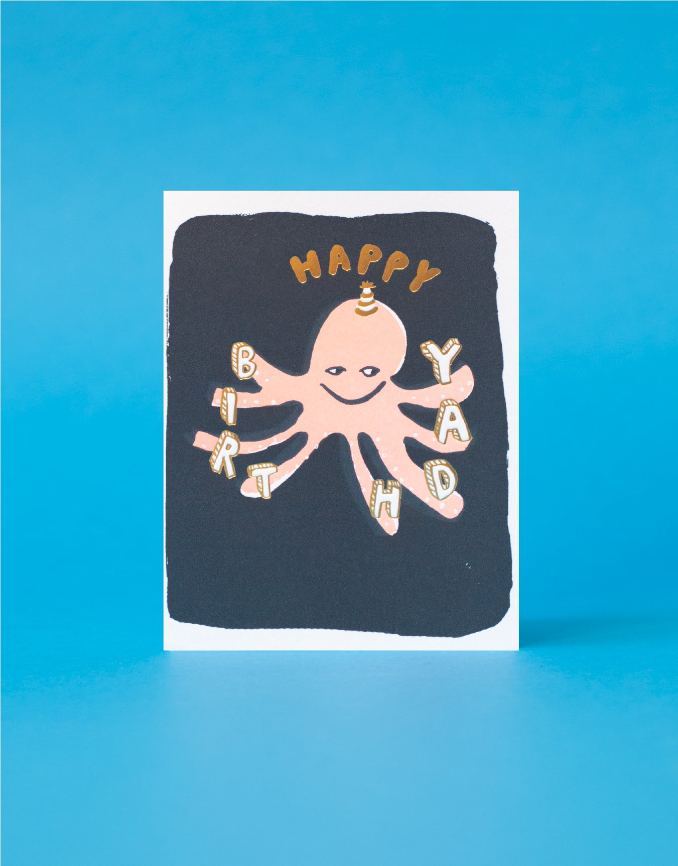 Octopus Birthday Letterpress Greeting Card