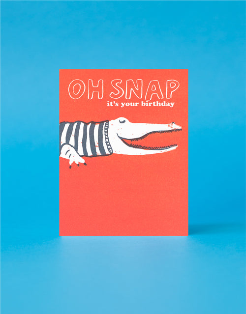 Crocodile Birthday Letterpress Greeting Card