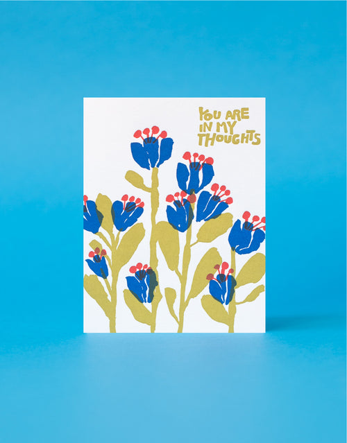 In My Thoughts Flowers Letterpress Greeting Card