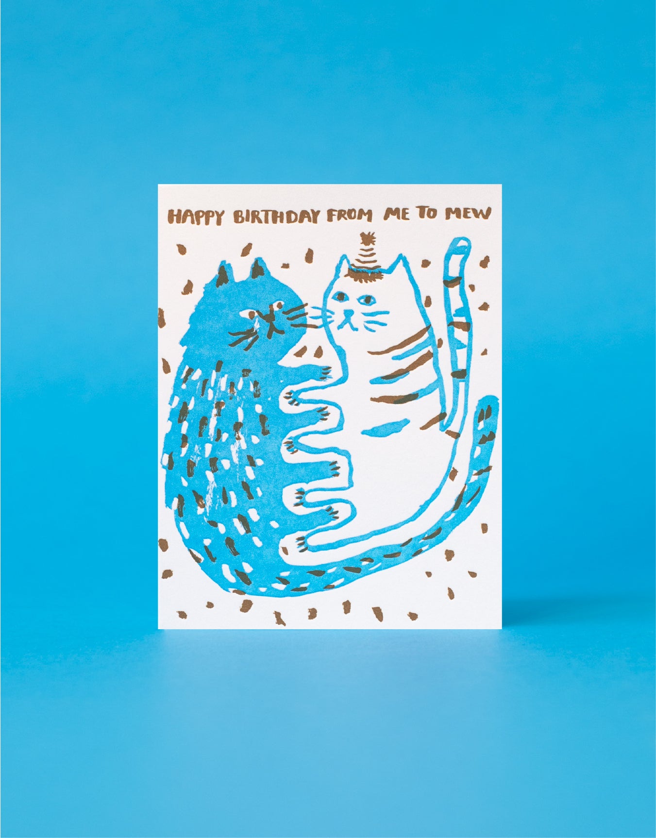 Me To Mew Cats Birthday Letterpress Greeting Card