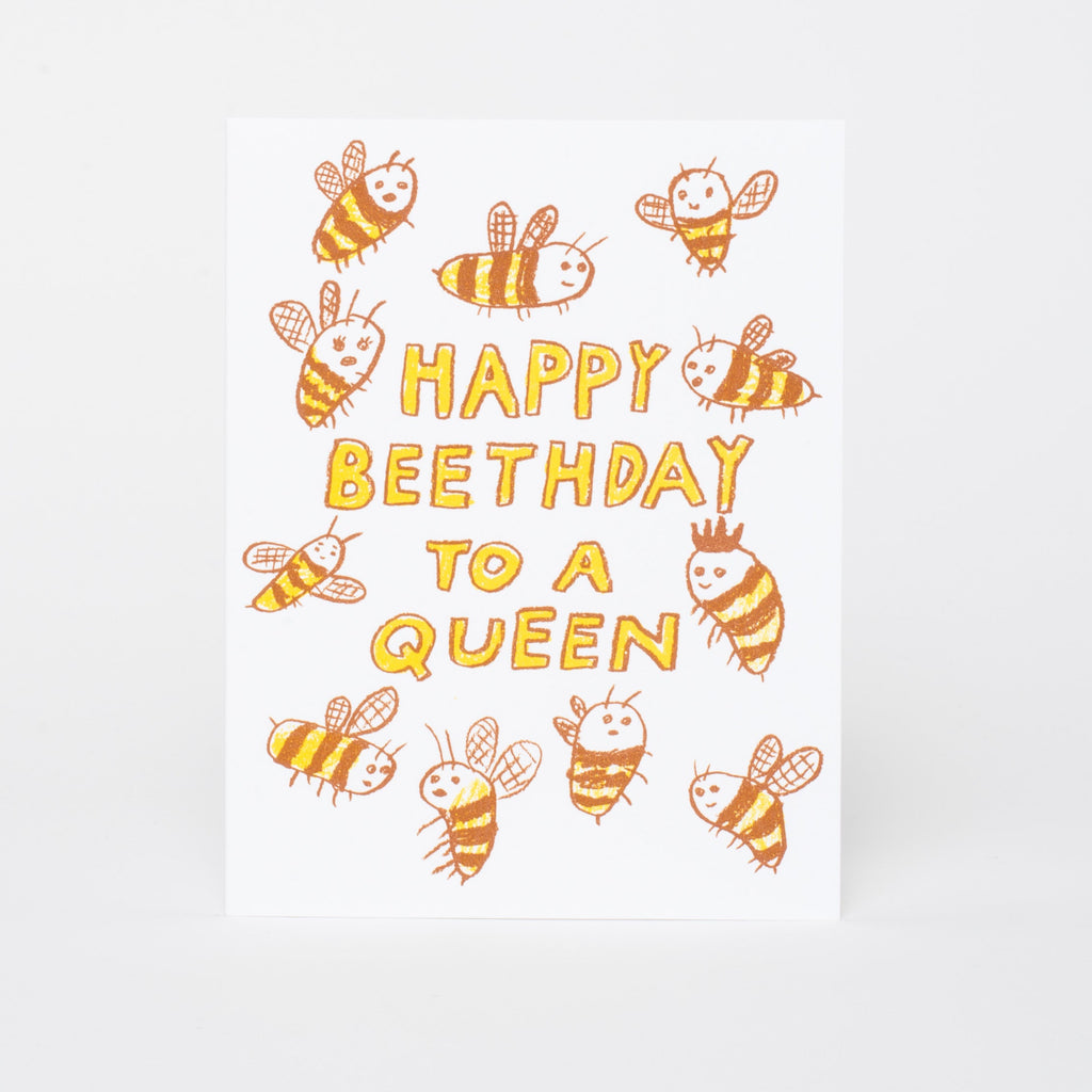 Happy Beethday Queen Letterpress Greeting Card