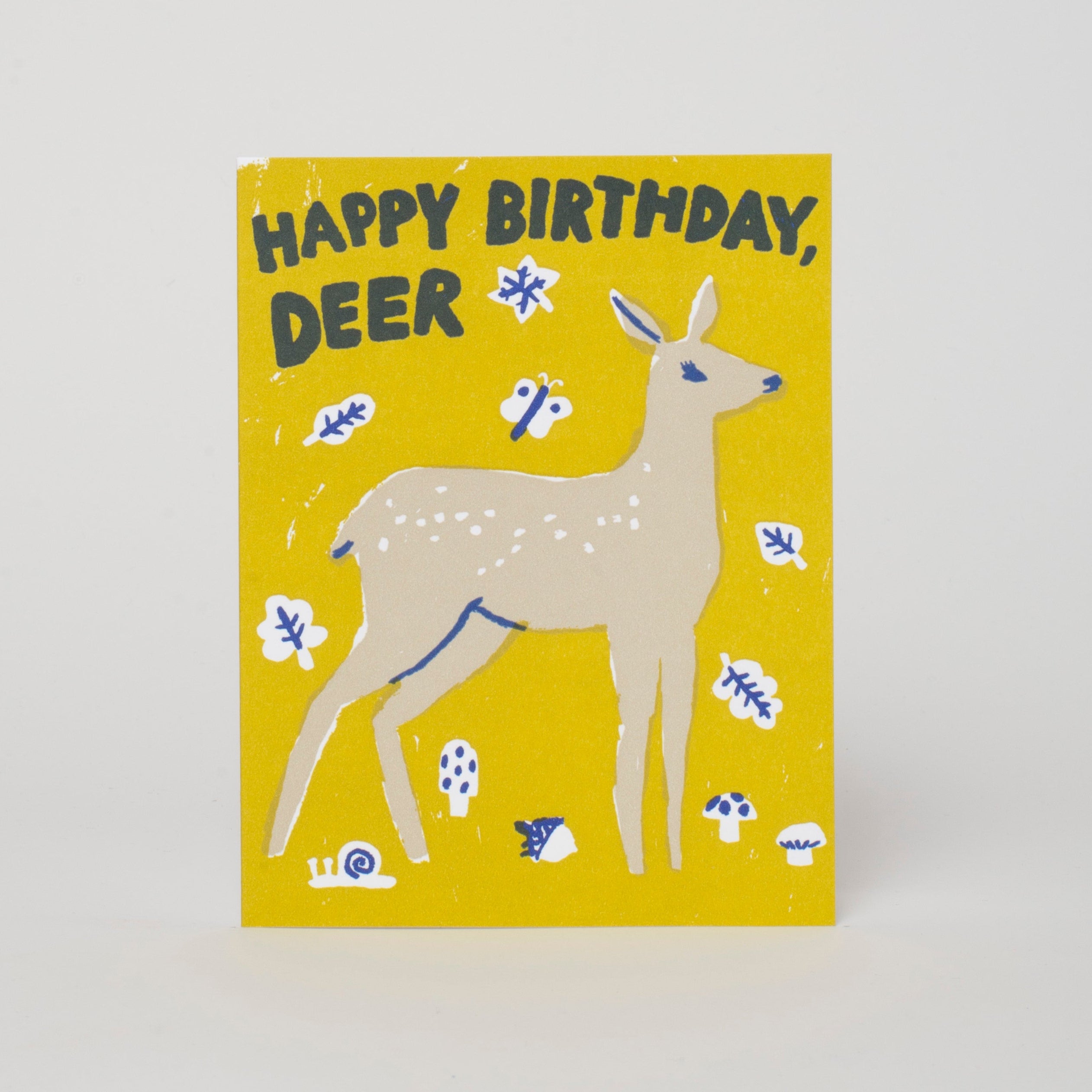 Birthday Deer Letterpress Greeting Card