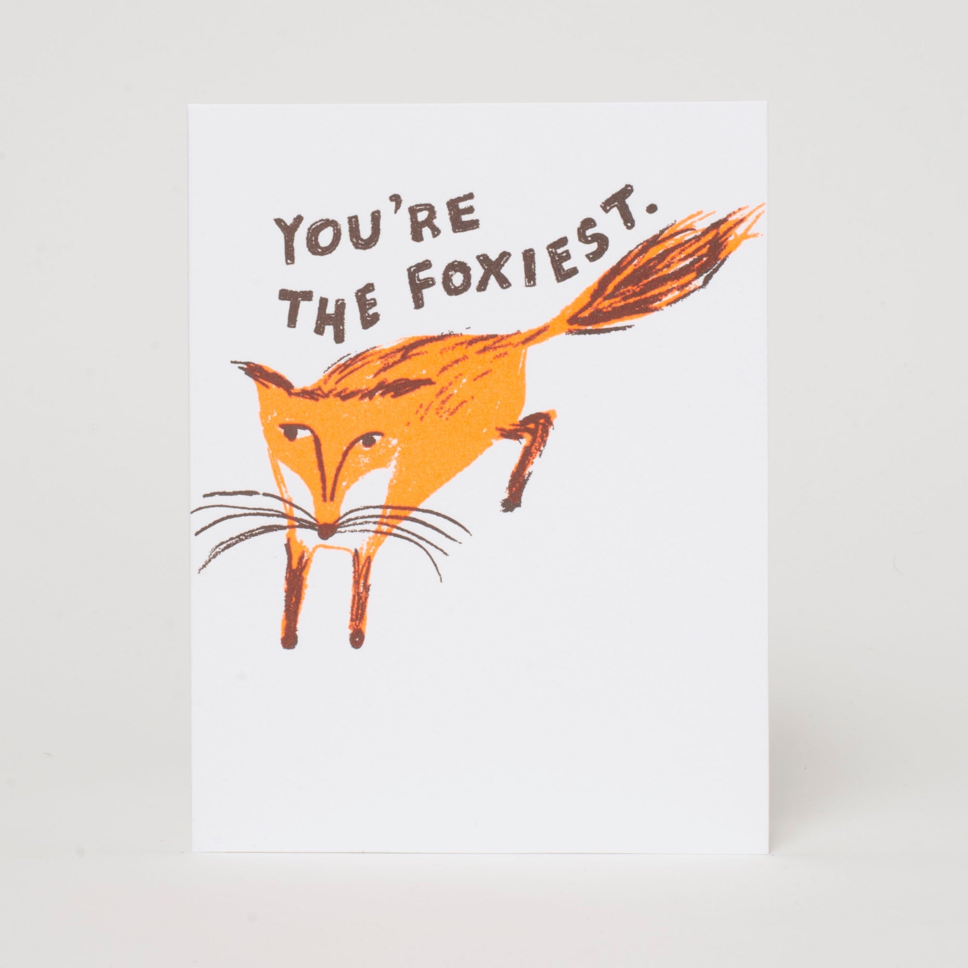 Foxiest Fox Love Letterpress Greeting Card