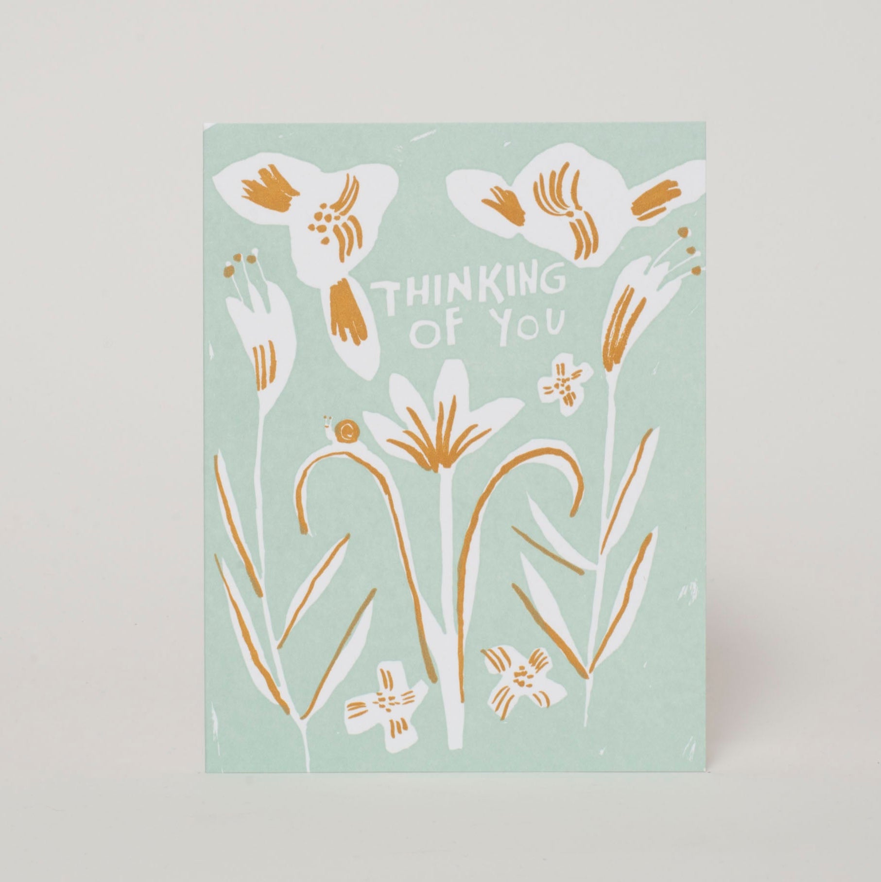 Thinking of You Lilies Sympathy Letterpress Greeting Card