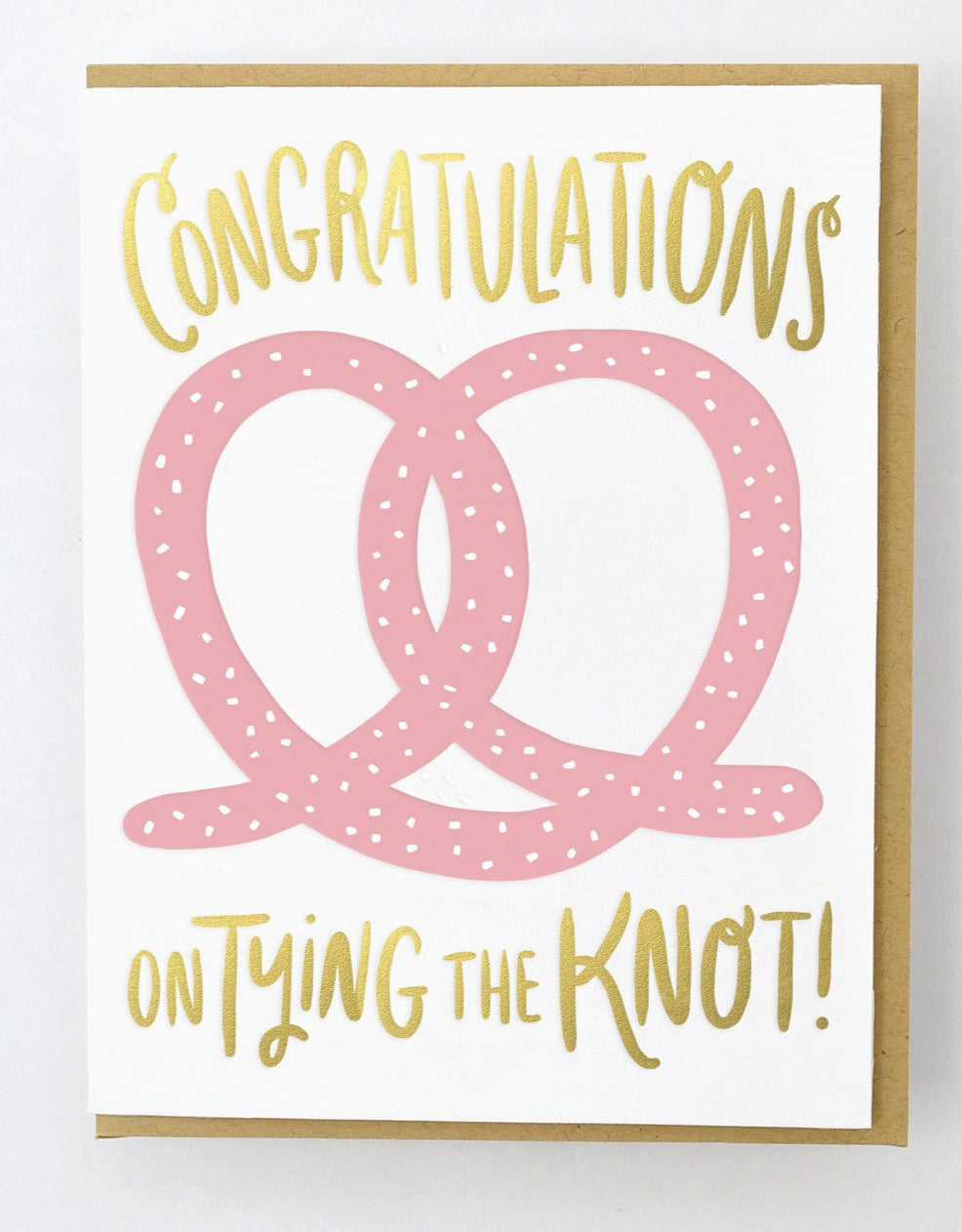 Punny Pretzel Wedding Letterpress Greeting Card