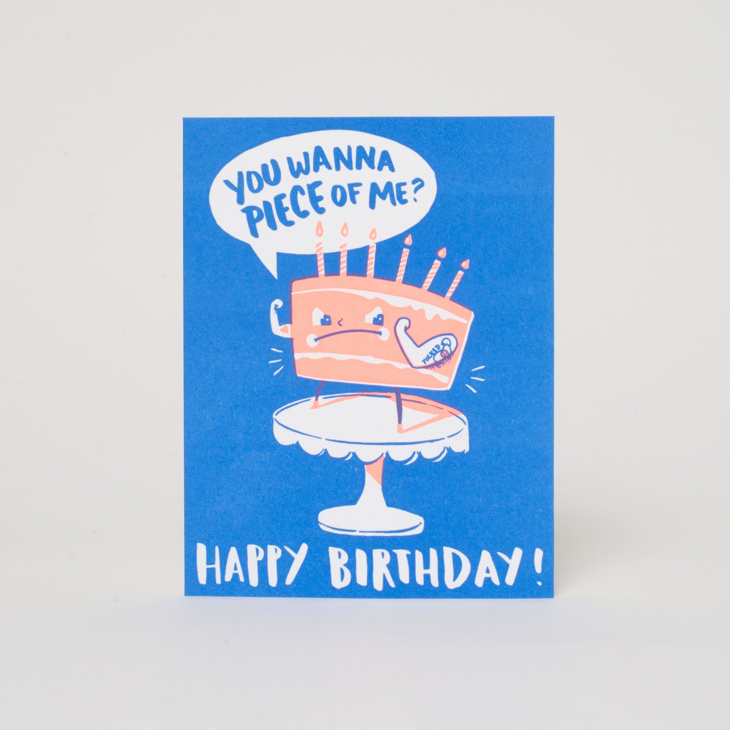 Punny Piece of Me Cake Birthday Letterpress Greeting Card