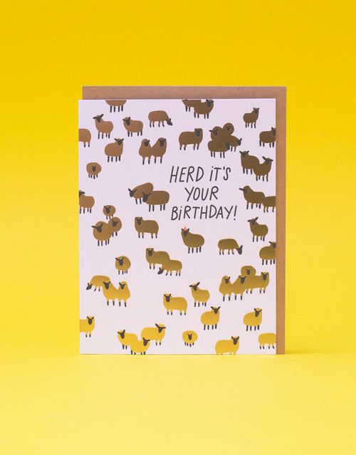 Punny Sheep Birthday Letterpress Greeting Card