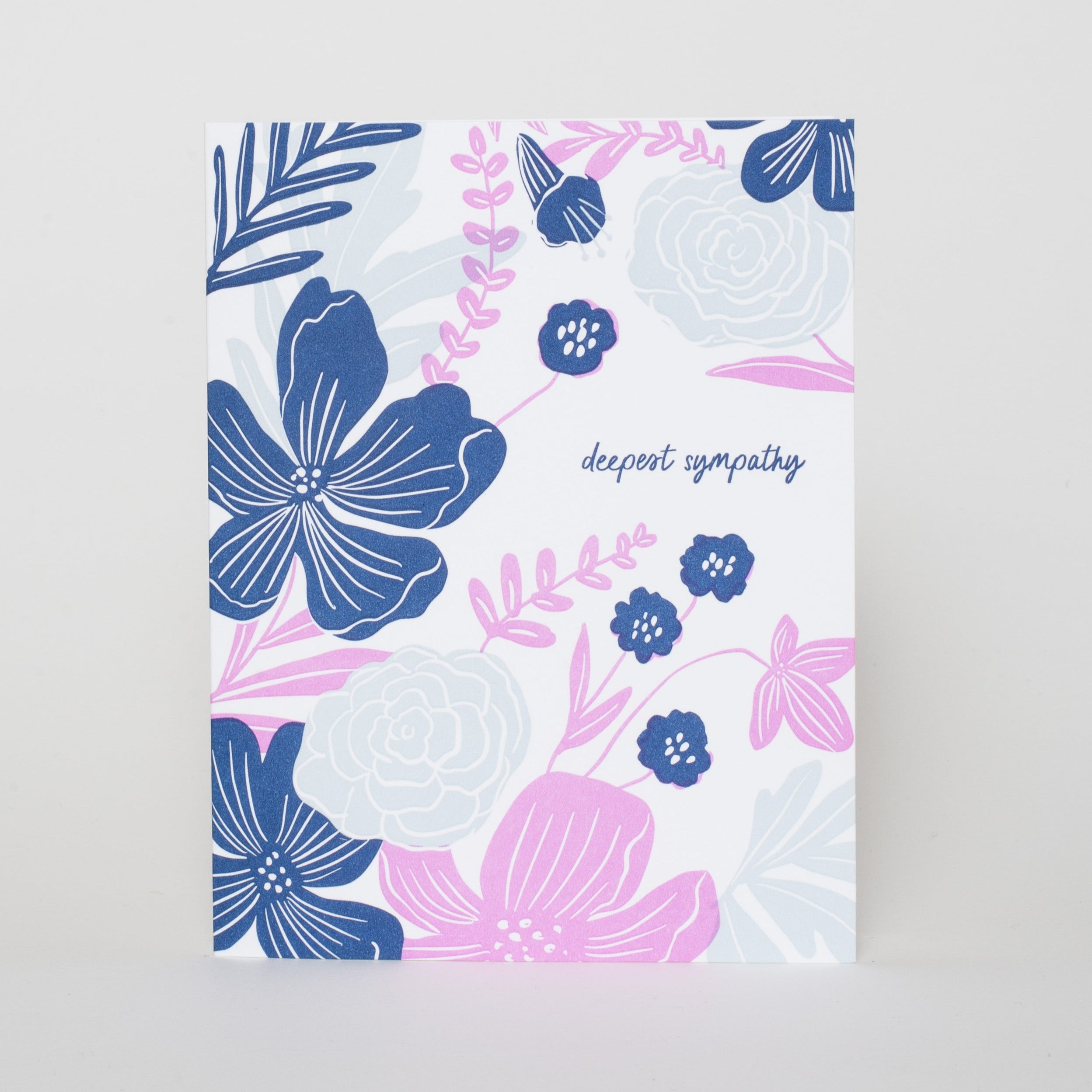 Sympathy Flowers Letterpress Greeting Card