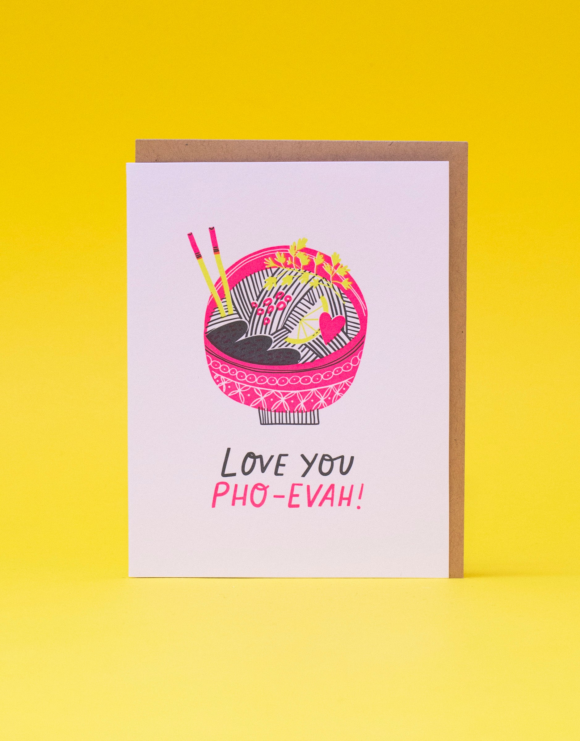 Pho Love Letterpress Greeting Card