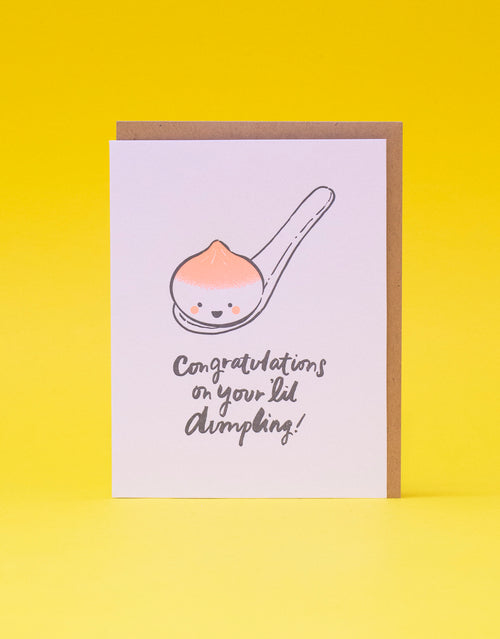 Lil Dumpling New Baby Congrats Letterpress Greeting Card