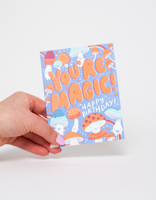 Magic Mushroom Birthday Letterpress Greeting Card