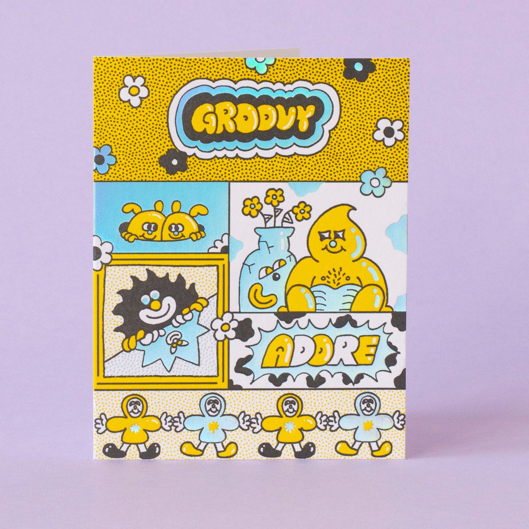 Groovy Adore Letterpress Greeting Card